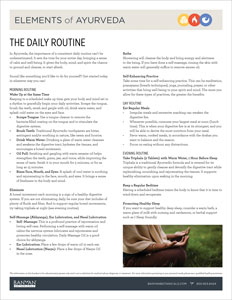 Elements of Ayurveda Daily Routine Guide